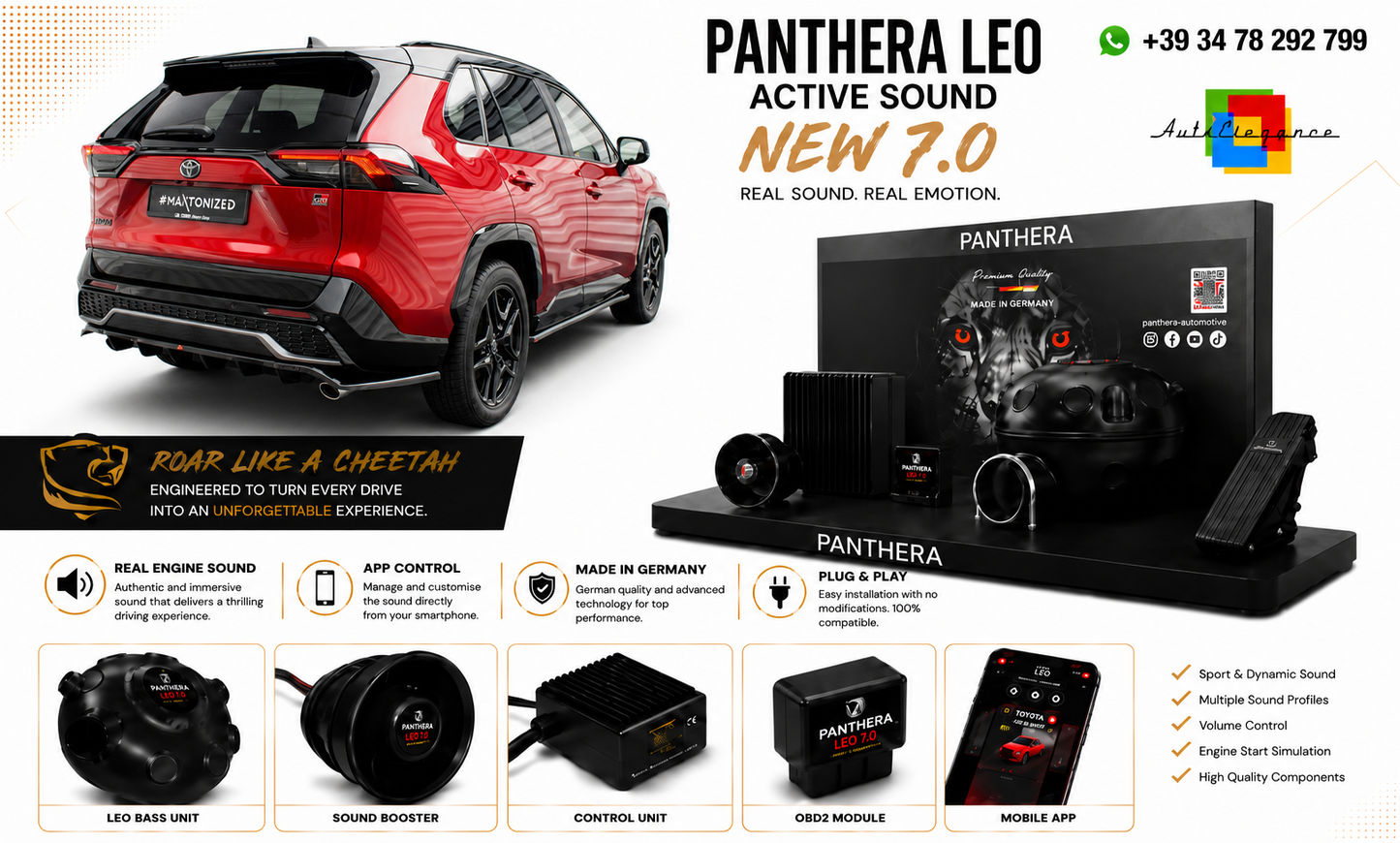 💕ART.2672 PANTHERA Soundsystem Booster 7.0 -Toyota RAV4 GR Sport Mk5💕