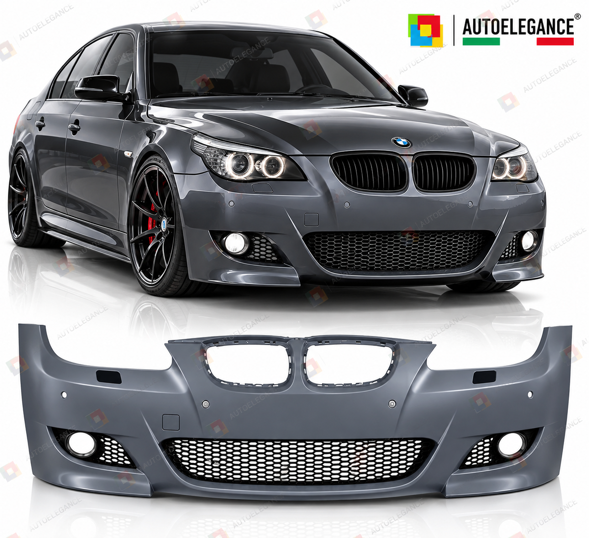 PARAURTI ANTERIORE STILE SPORT PDC adatto per BMW E60/E61 07-10 LOOK M5