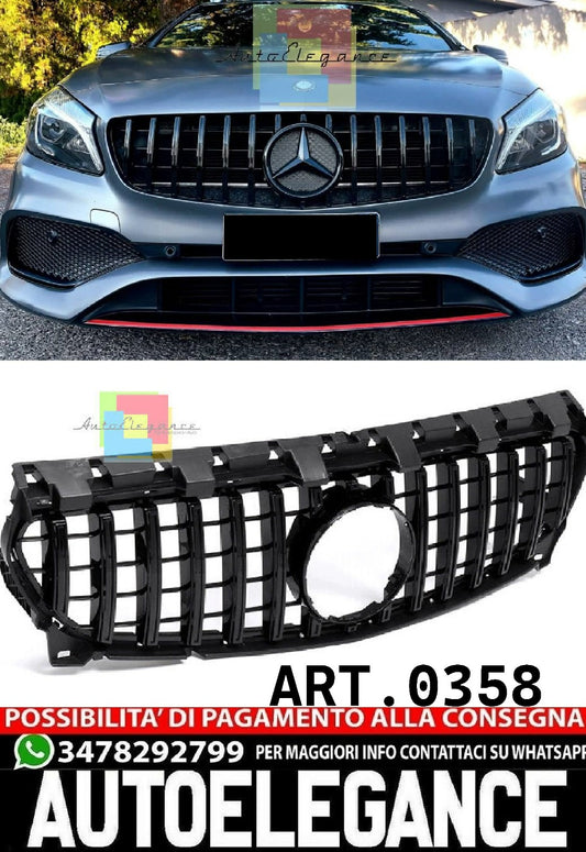 0358 Griglia sportiva nera lucida per Mercedes Classe A W176 12-15