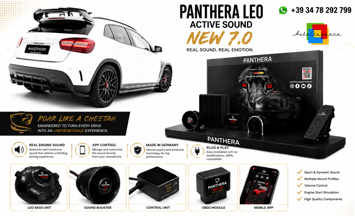 💕ART.2672 PANTHERA Soundsystem Booster 7.0-Mercedes-Benz GLA 45 AMG X156💕