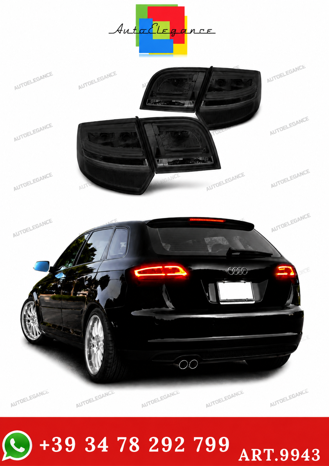 💫ART.9943 Fanali Posteriori Fume per AUDI A3 8P 04-08 SPORTBACK💫