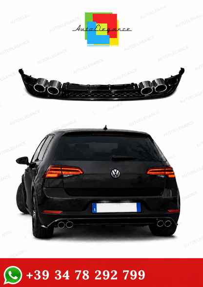 💫Diffusore Stile R con terminali finti per Golf Mk7 Nero Lucido 2017-2019💫