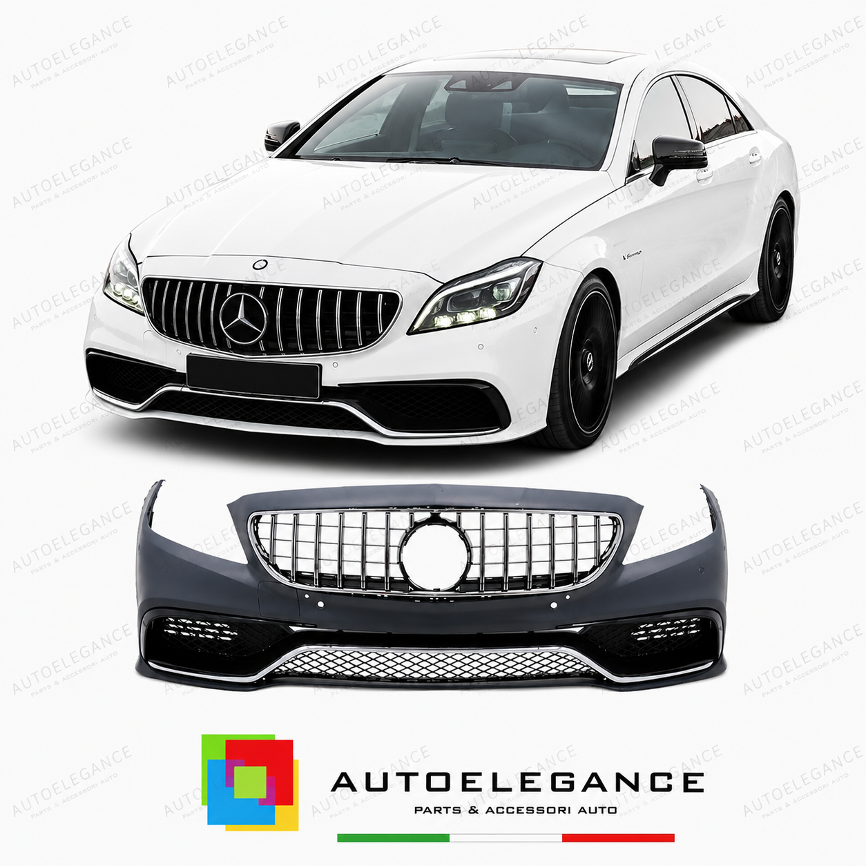 PARAURTI ANTERIORE MERCEDES CLASSE CLS W218 15-17 LOOK AMG PDC