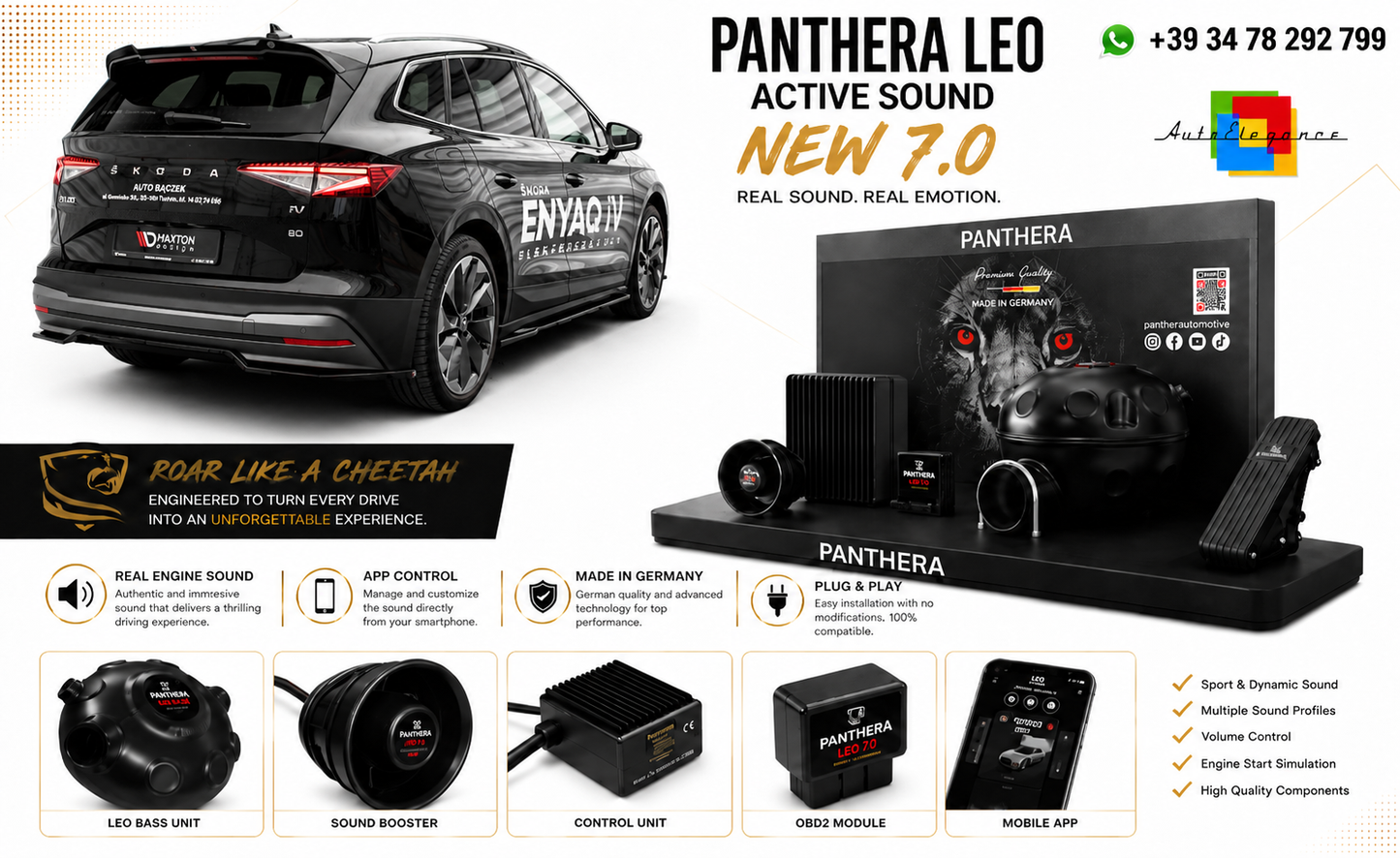 💕ART.2672 PANTHERA Soundsystem Booster 7.0- Skoda Enyaq iV💕