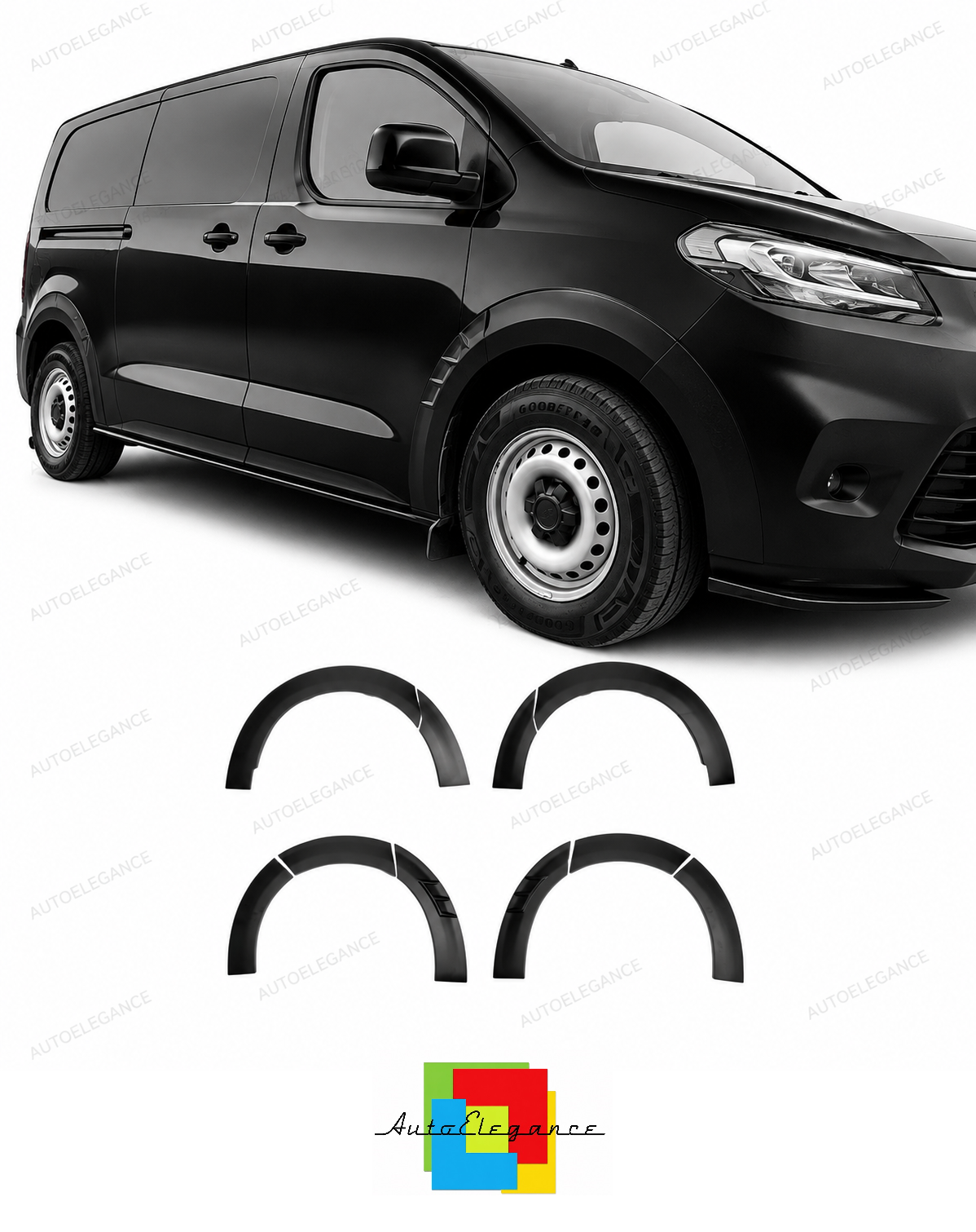 💕PARAFANGHI ALLARGATI  FORD TRANSIT CUSTOM MK2 2023+ NERO OPACO💕