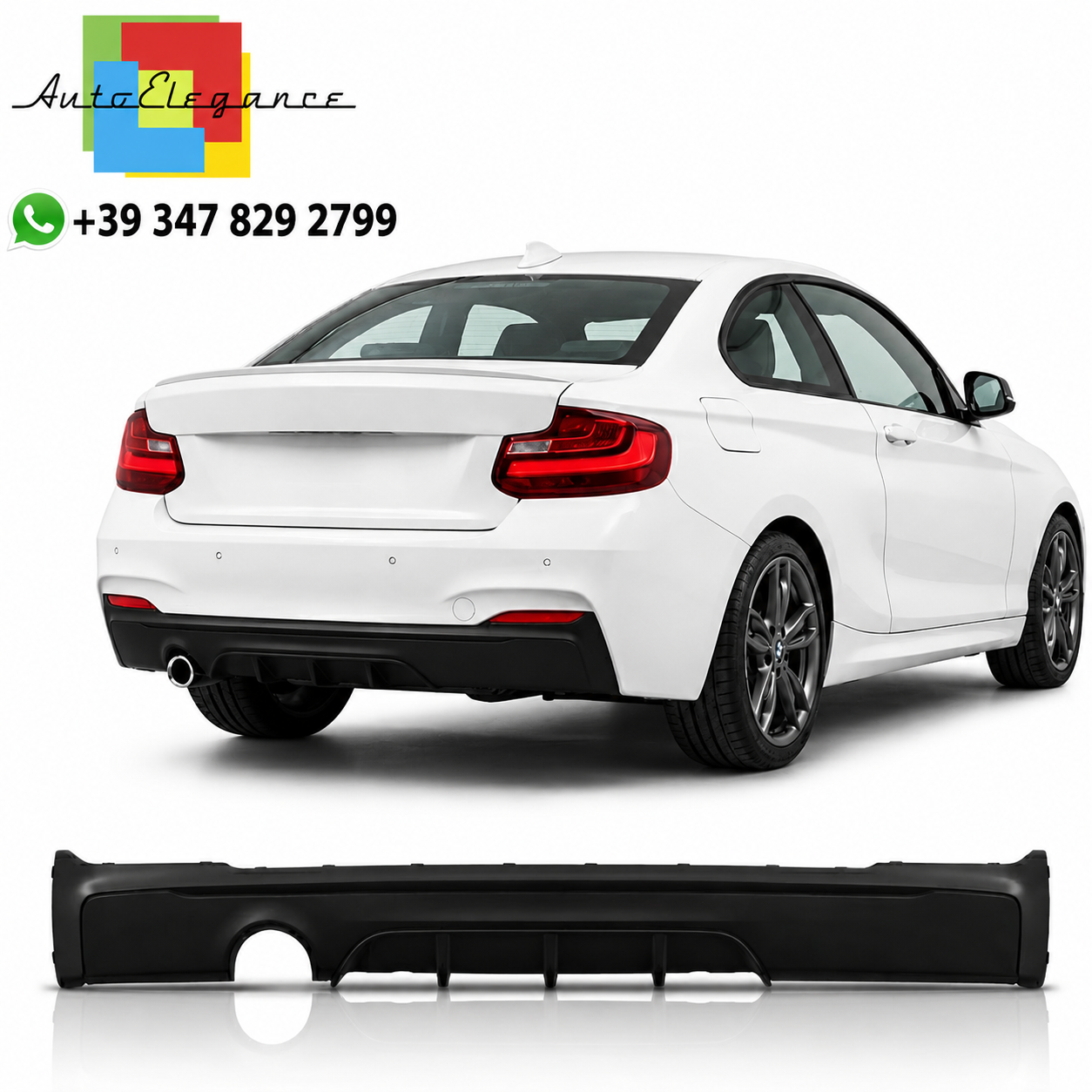 👉Diffusore paraurti posteriore Performance adatto per BMWSerie2 F22 F23 13-21👈