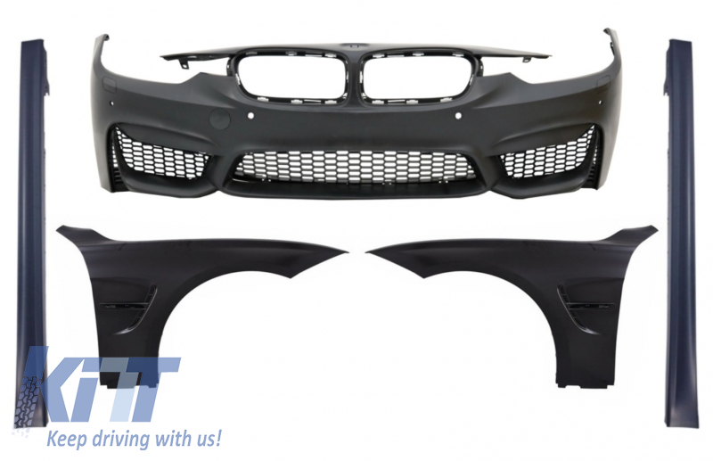 Paraurti anteriore con parafanghi e minigonne  adatto per BMW Serie 3  2011-2018