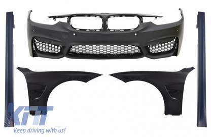 Paraurti anteriore con parafanghi e minigonne  adatto per BMW Serie 3  2011-2018