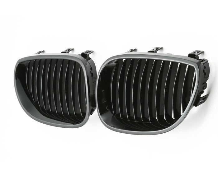 🎀Griglia Sportiva Nero Lucido a Barra Singola per BMW Serie 5 E60 E61🎀