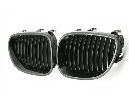 🎀Griglia Sportiva Nero Lucido a Barra Singola per BMW Serie 5 E60 E61🎀