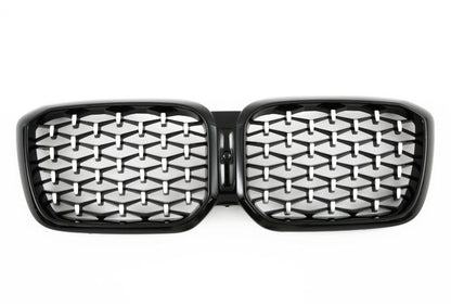 ✨GRIGLIA RADIATORE NERO CROMO DIAMANTE ADATTO PER BMW X3 X4 G01 G02 LCI✨