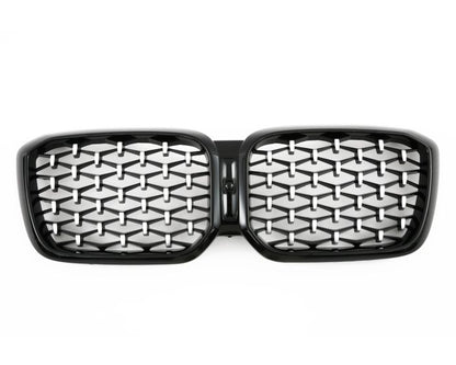 💫Griglia Radiatore Diamante – BMW X3 G01 / X4 G02 LCI (Cromo Nero)💫