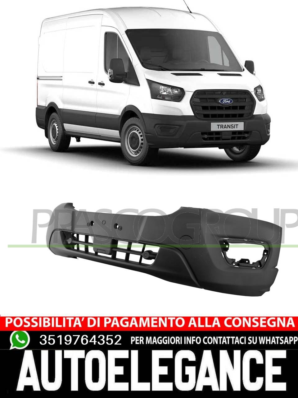 PARAURTI ANTERIORE CON PRIMER TAPPO COPRIGANCIO TRACCE PDC E PARK ASSIST Ford Transit 2019 2434750