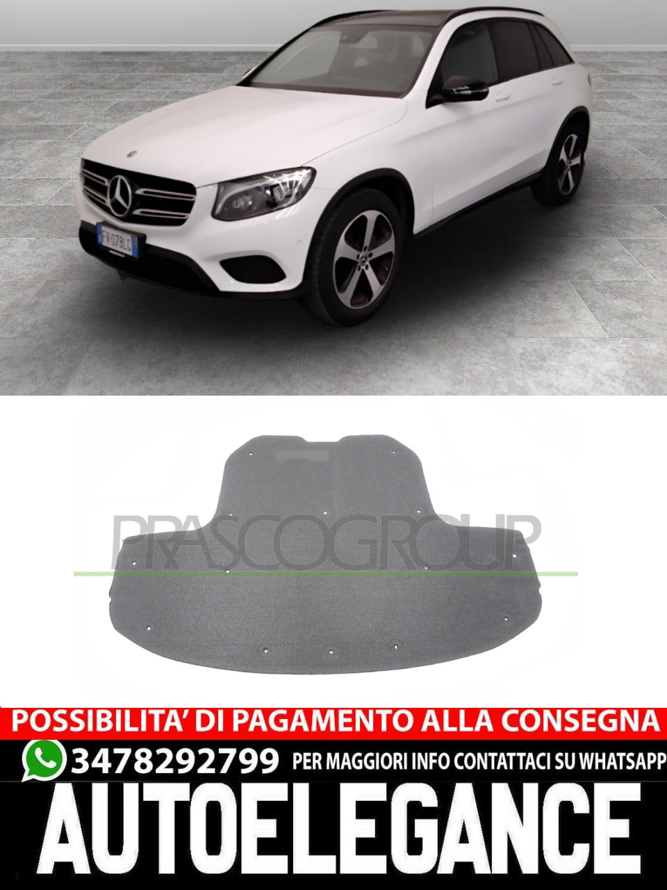 Pannello insonorizzazione Motore per MERCEDES GLC AMG 400 350 300 250 220 200 A2536820026