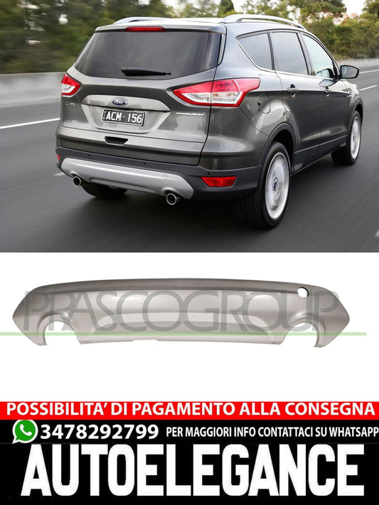SPOILER PARAURTI POSTERIORE PER Ford Kuga GRIGIO Argento SCARICO DOPPIO 1831404