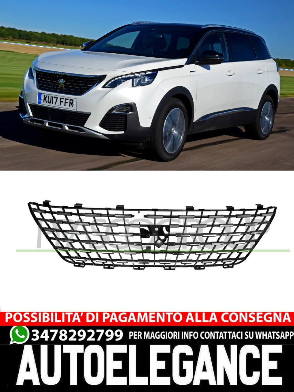 Griglia radiatore anteriore Prasco per PEUGEOT 3008 5008 9816266080