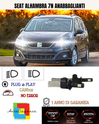 💕 KIT LED H7 PER SEAT ALHAMBRA 7N 6000K BIANCO ANABBAGLIANTI 💕