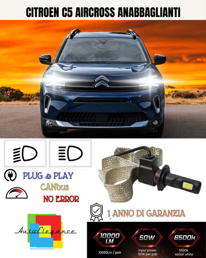 💕 KIT LED H7 PER CITROEN C5 AIRCROSS BIANCO 6000K ANABBAGLIANTI 💕