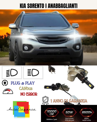 💕 KIT LED H7 PER KIA SORENTO I BIANCO 6000K ANABBAGLIANTI 💕
