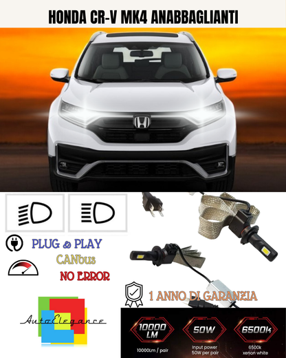 💕 KIT LED H7 PER HONDA CR-V MK4 BIANCO 6000K ANABBAGLIANTI 💕