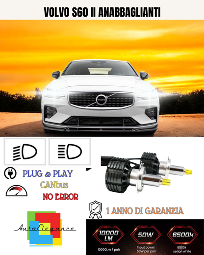 💕 KIT LED H7 PER VOLVO S60 II BIANCO 6000K ANABBAGLIANTI 💕