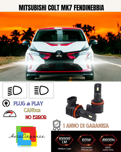 💕 KIT LED H11 MITSUBISHI COLT MK7 FENDINEBBIA 6000K BIANCO 6000 LUMEN 💕