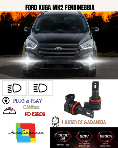 💕 KIT LED H11 FORD KUGA MK2 FENDINEBBIA 6000K BIANCO 6000 LUMEN 💕