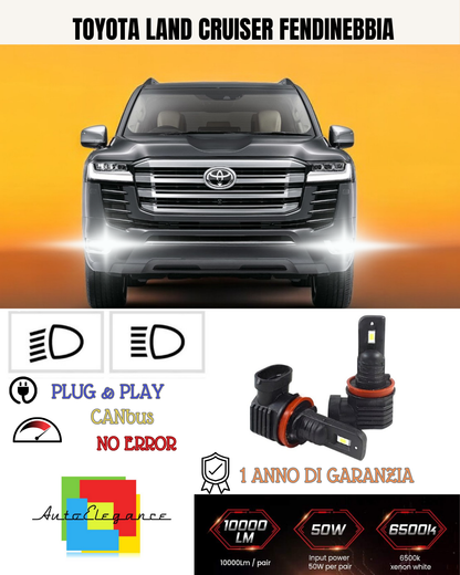 💕 KIT LED H16 TOYOTA LAND CRUISER FENDINEBBIA 6000K BIANCO 6000 LUMEN 💕