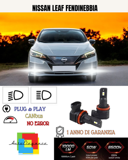 💕 KIT LED H8 NISSAN LEAF FENDINEBBIA 6000K BIANCO 6000 LUMEN 💕