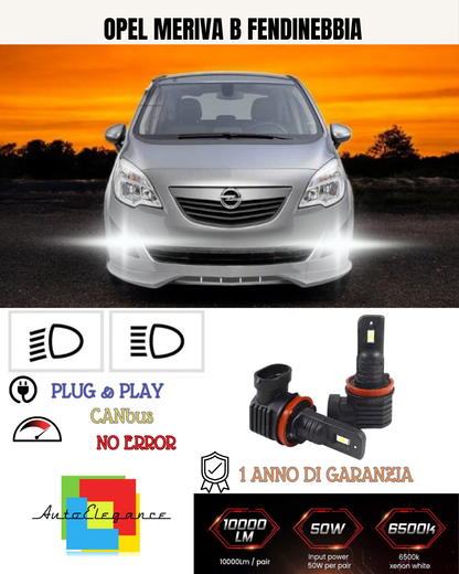 💕 KIT LED H10 OPEL MERIVA B FENDINEBBIA 6000K BIANCO 6000 LUMEN 💕