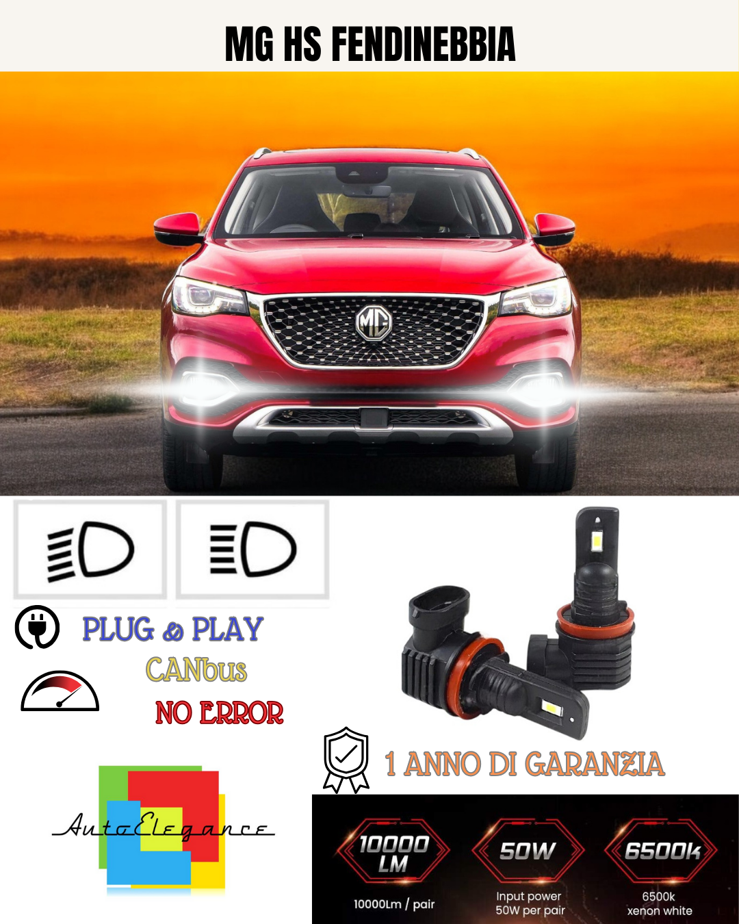 💕 KIT LED H11 MG HS FENDINEBBIA 6000K BIANCO 6000 LUMEN 💕