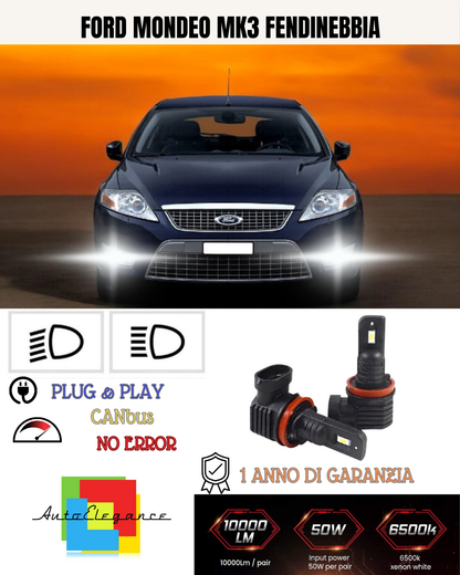 💕 KIT LED H11 FORD MONDEO FENDINEBBIA 6000K BIANCO 6000 LUMEN 💕