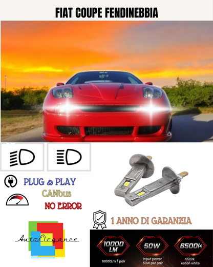 💕 KIT LED H1 FIAT COUPE FENDINEBBIA 6000K BIANCO 6000 LUMEN 💕