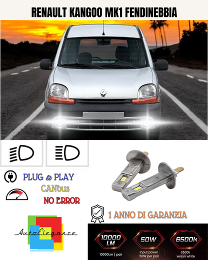 💕 KIT LED H1 RENAULT KANGOO MK1 FENDINEBBIA 6000K BIANCO 6000 LUMEN 💕