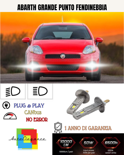 💕 KIT LED H1 ABARTH GRANDE PUNTO FENDINEBBIA 6000K BIANCO 6000 LUMEN 💕