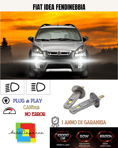 💕 KIT LED H1 FIAT IDEA FENDINEBBIA 6000K BIANCO 6000 LUMEN 💕