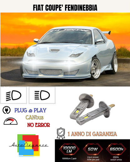 💕 KIT LED H1 FIAT COUPE' FENDINEBBIA 6000K BIANCO 6000 LUMEN 💕