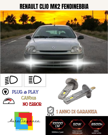 💕 KIT LED H1 RENAULT CLIO MK2 FENDINEBBIA 6000K BIANCO 6000 LUMEN 💕