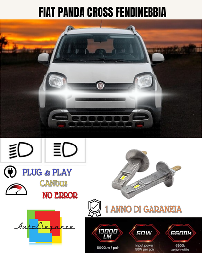 💕 KIT LED H1 FIAT PANDA CROSS FENDINEBBIA 6000K BIANCO 6000 LUMEN 💕