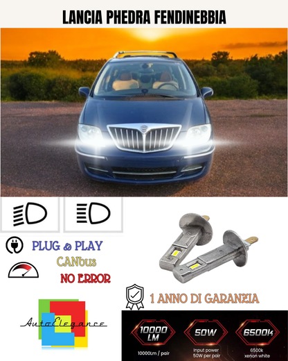 💕 KIT LED H1 LANCIA PHEDRA FENDINEBBIA 6000K BIANCO 6000 LUMEN 💕