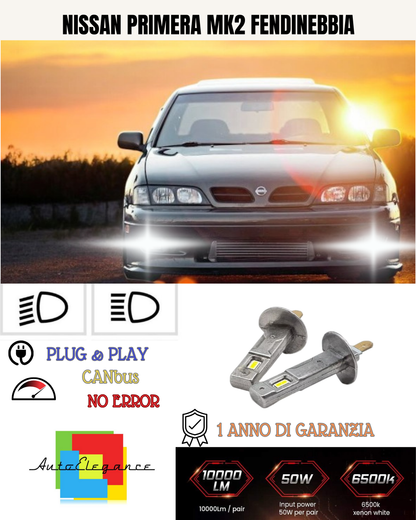 💕 KIT LED H1 NISSAN PRIMERA MK2 FENDINEBBIA 6000K BIANCO 6000 LUMEN 💕
