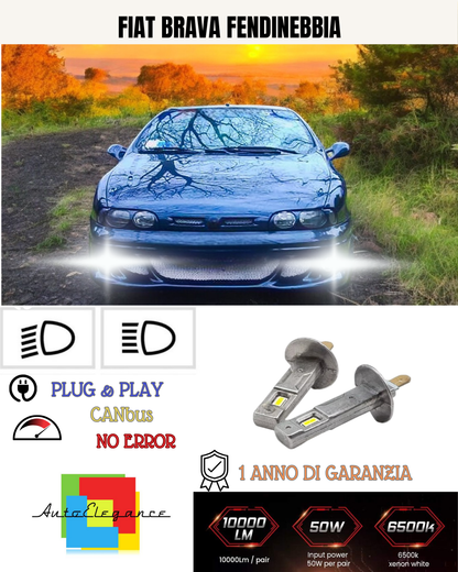 💕 KIT LED H1 FIAT BRAVA FENDINEBBIA 6000K BIANCO 6000 LUMEN 💕