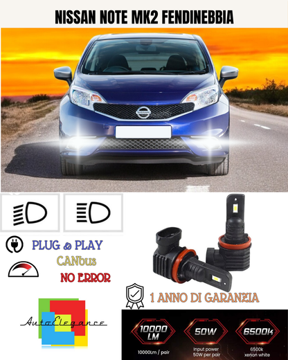 💕 KIT LED H11 NISSAN NOTE MK2 FENDINEBBIA 6000K BIANCO 6000 LUMEN 💕