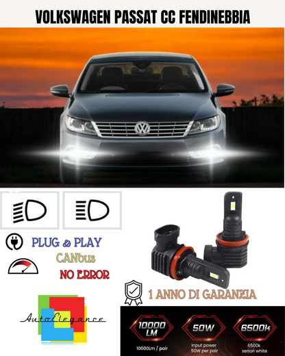 💕 KIT LED H11 VOLKSWAGEN PASSAT CC FENDINEBBIA 6000K BIANCO 6000 LUMEN 💕
