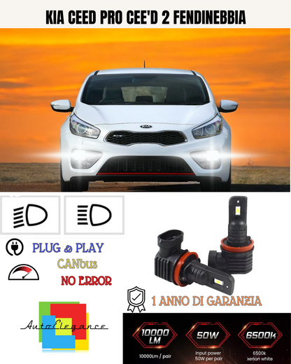 💕 KIT LED HB4 KIA CEED PRO CEE'D 2 FENDINEBBIA 6000K BIANCO 6000 LUMEN 💕