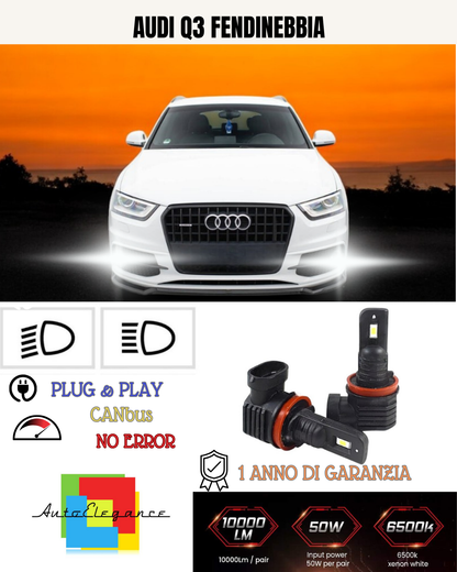 💕 KIT LED H8 AUDI Q3 FENDINEBBIA 6000K BIANCO 6000 LUMEN 💕