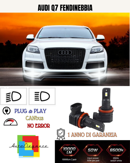 💕 KIT LED H11 AUDI Q7 FENDINEBBIA 6000K BIANCO 6000 LUMEN 💕