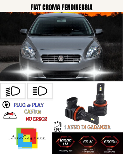 💕 KIT LED H11 FIAT CROMA FENDINEBBIA 6000K BIANCO 6000 LUMEN 💕