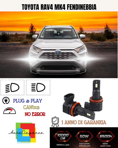 💕 KIT LED H16 TOYOTA RAV4 MK4 FENDINEBBIA 6000K BIANCO 6000 LUMEN 💕