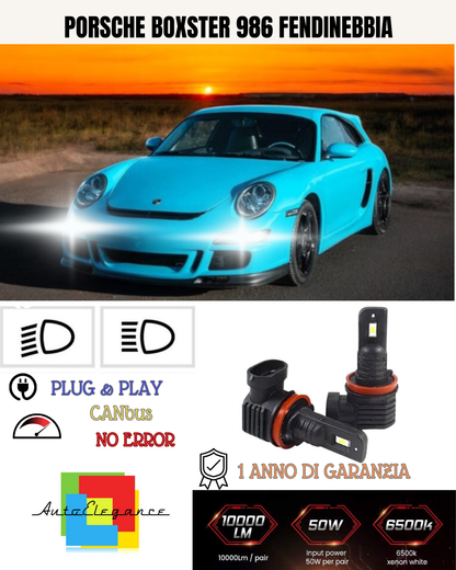 💕 KIT LED H11 PORSCHE BOXSTER 986 FENDINEBBIA 6000K BIANCO 6000 LUMEN 💕